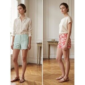 Set of 2 Shorts Size 6 NWT Kenji Paisley & Crown Ivy Striped Scalloped
